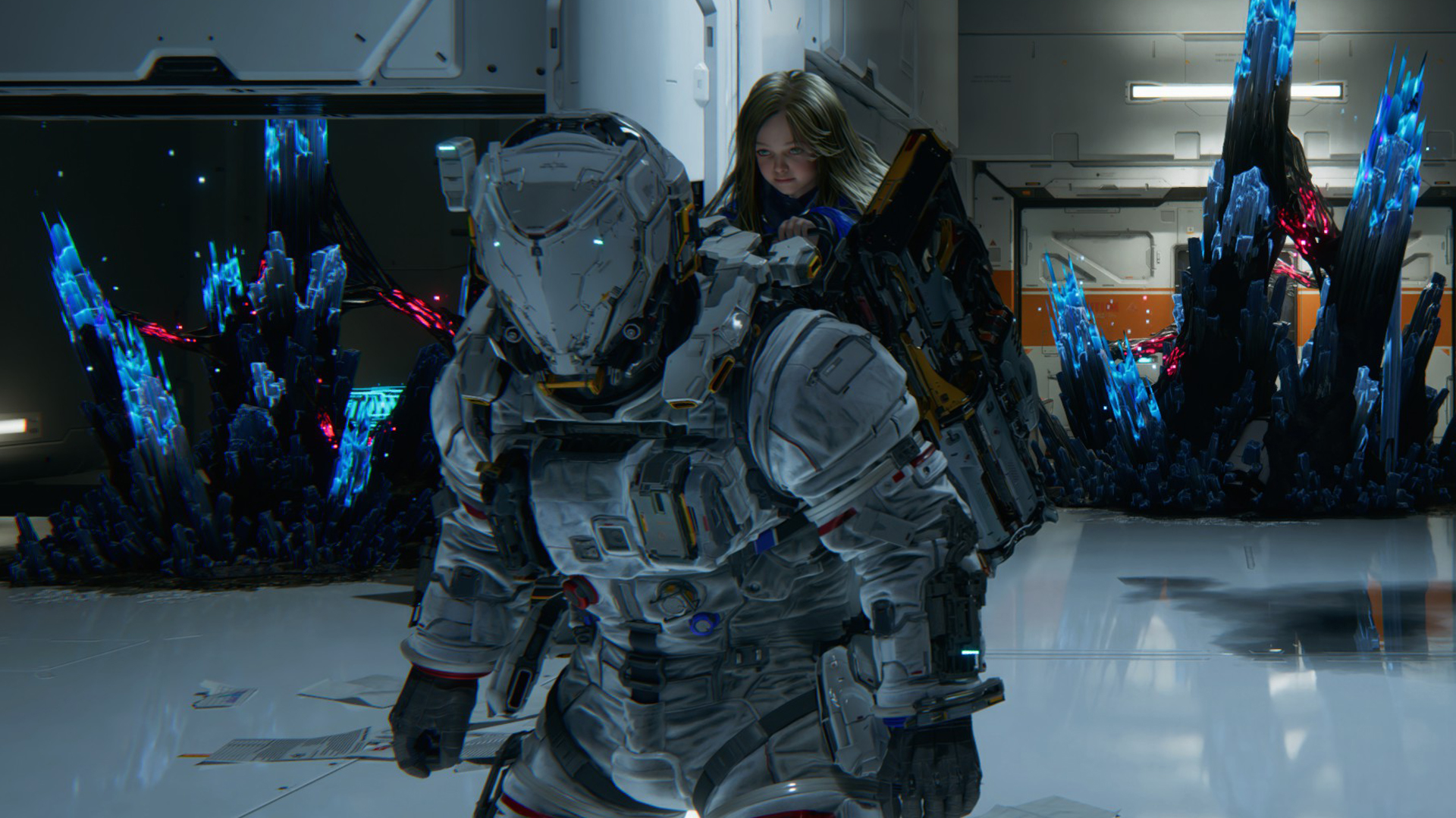 Pragmata gameplay screenshot representing a high-end raster or ray traced 4K setup